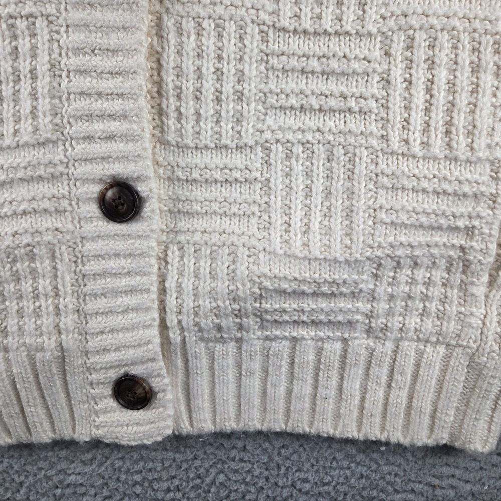 Faherty‎ Heirloom Cotton Outback Cardigan Womens Medium Cream Beige NEW - Picture 2 of 10